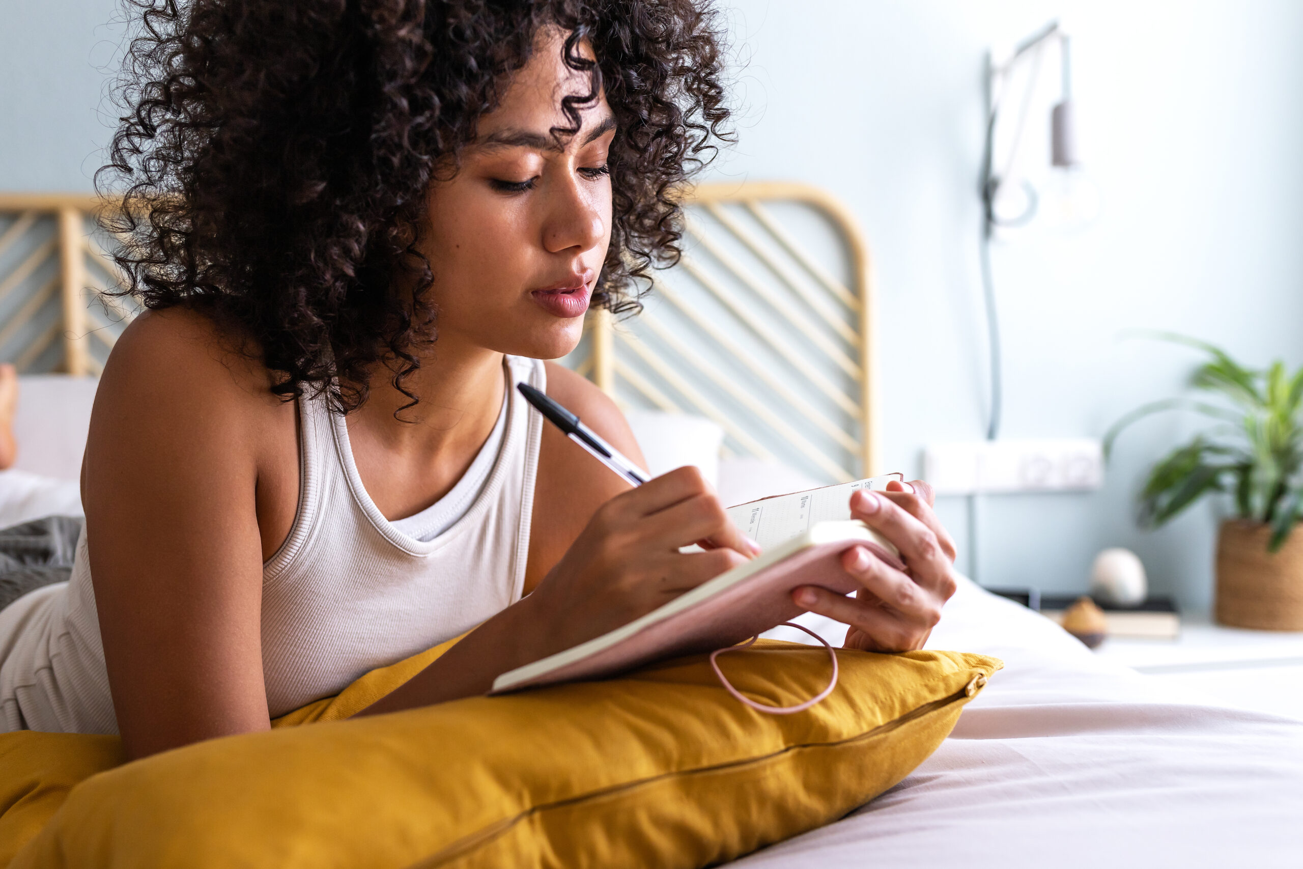 Woman journaling for mental health
